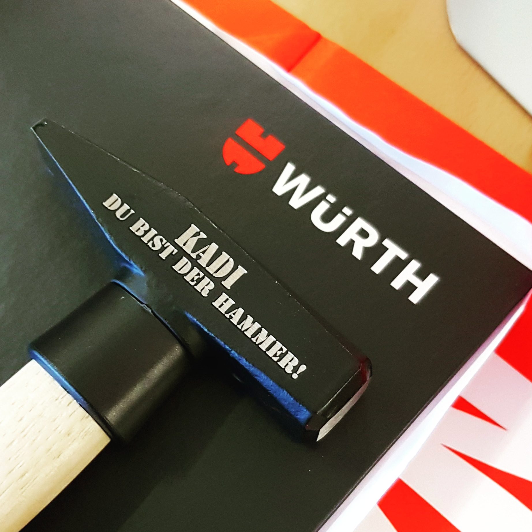Lasergravur Hammer personalisiert Werkzeug Gravur Wunschtext individuelle Beschriftung